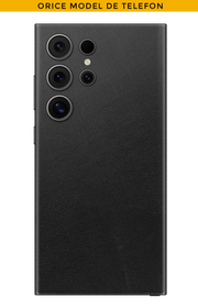 Skin ANY PHONE - Black LEATHER Appearance