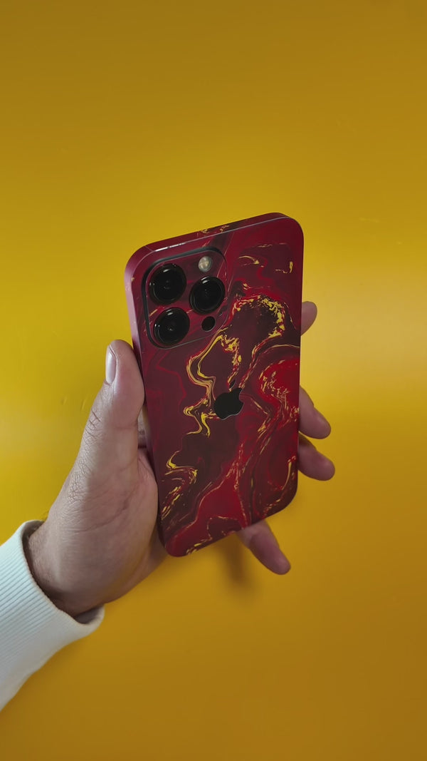 Skin iPhone - Red Gold Marble